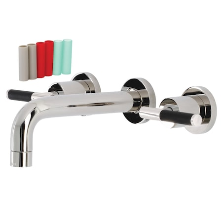 Kingston Brass KS8126CKL Two-Handle Wall Mount Bathroom Faucet, Polished Nickel KS8126CKL